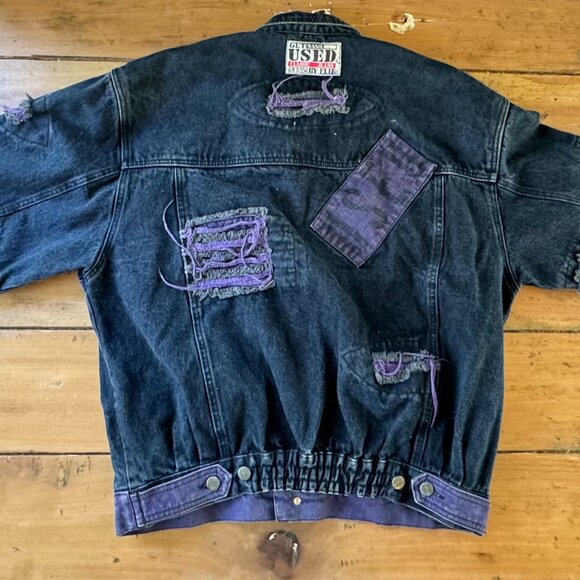 Vintage 1980's "Get Used" By Elie Distressed Jacket RN:71554 Sz. Medium - Picture 5 of 9